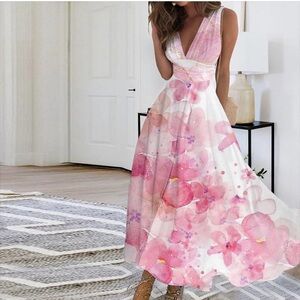Beautiful, silky floral print dress